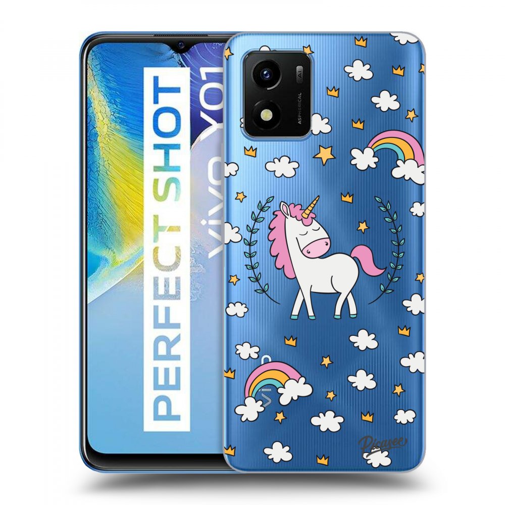 Picasee silikonski prozorni ovitek za Vivo Y01 - Unicorn star heaven
