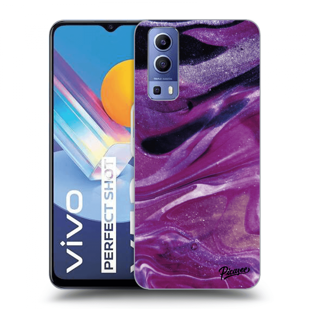 Picasee silikonski črni ovitek za Vivo Y52 5G - Purple glitter