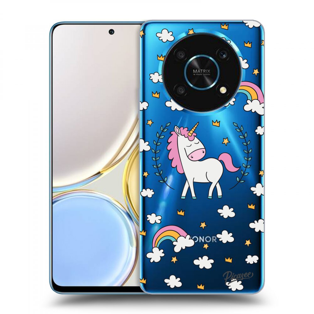 Picasee silikonski prozorni ovitek za Honor Magic4 Lite 5G - Unicorn star heaven