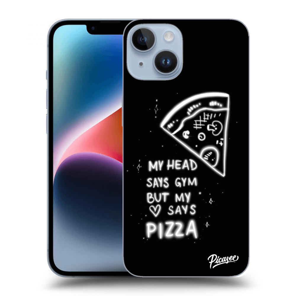 Picasee silikonski črni ovitek za Apple iPhone 14 - Pizza