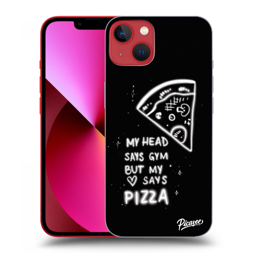 Picasee silikonski črni ovitek za Apple iPhone 14 Plus - Pizza