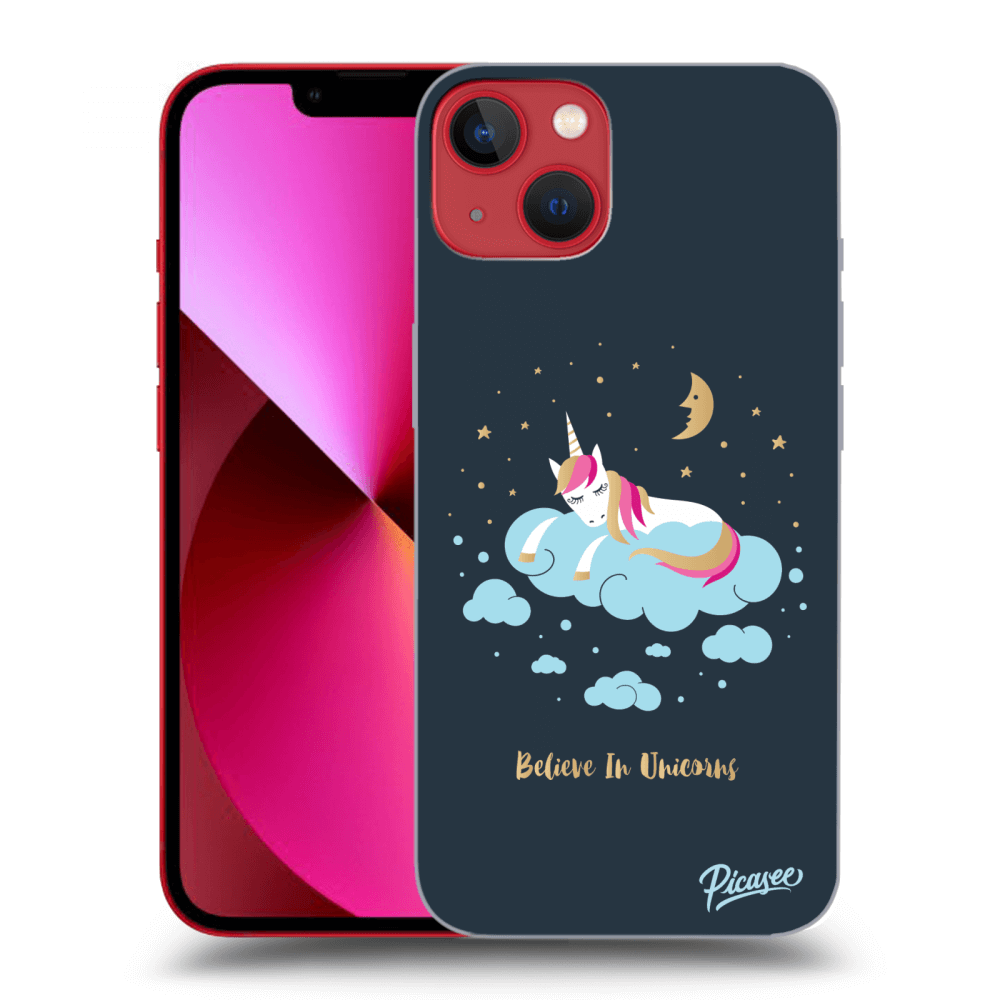 Picasee silikonski črni ovitek za Apple iPhone 14 Plus - Believe In Unicorns