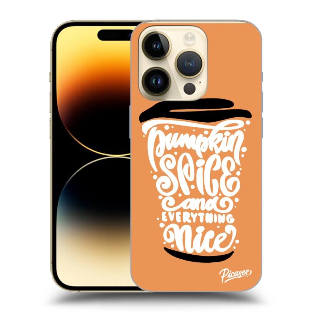 Picasee silikonski črni ovitek za Apple iPhone 14 Pro - Pumpkin coffee