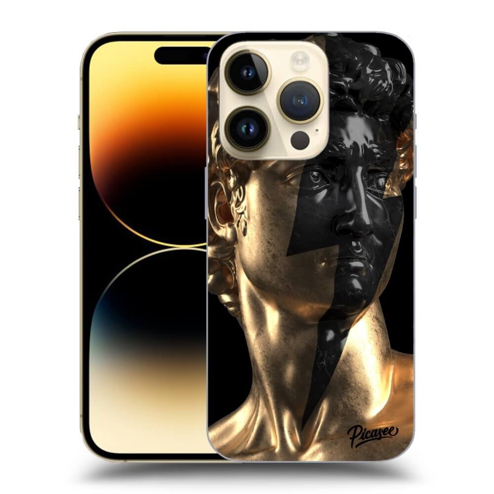 Picasee silikonski črni ovitek za Apple iPhone 14 Pro - Wildfire - Gold