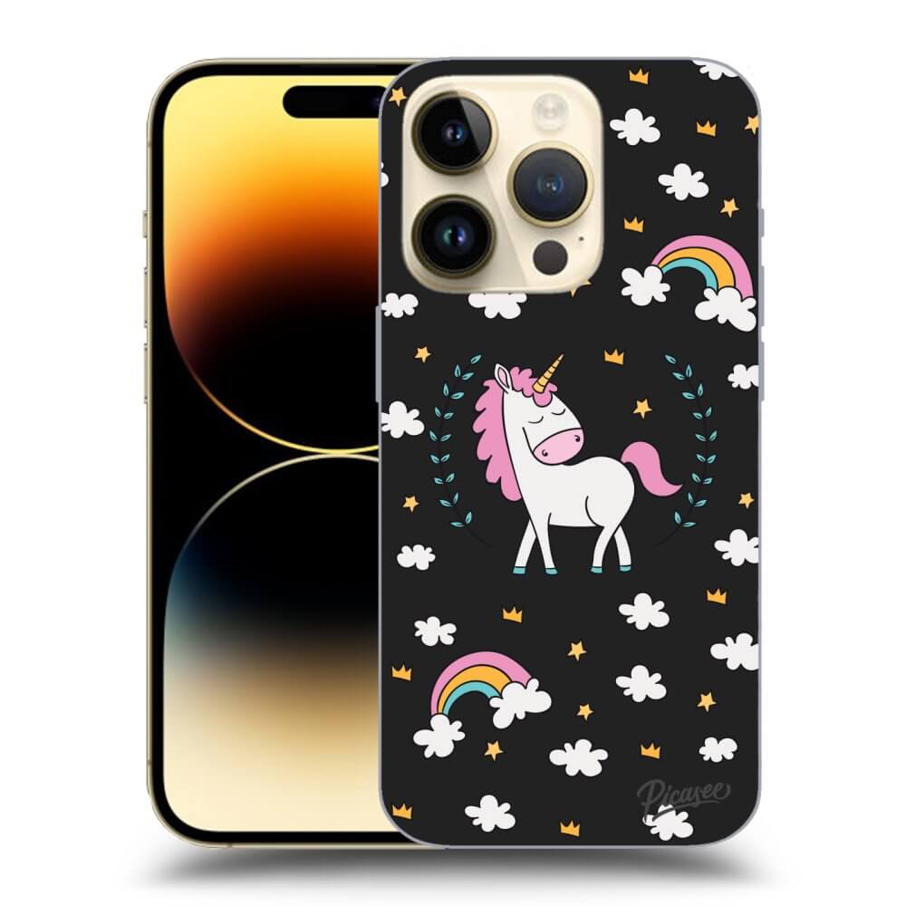 Picasee silikonski črni ovitek za Apple iPhone 14 Pro - Unicorn star heaven