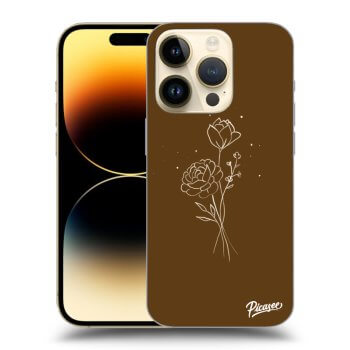 Ovitek za Apple iPhone 14 Pro - Brown flowers