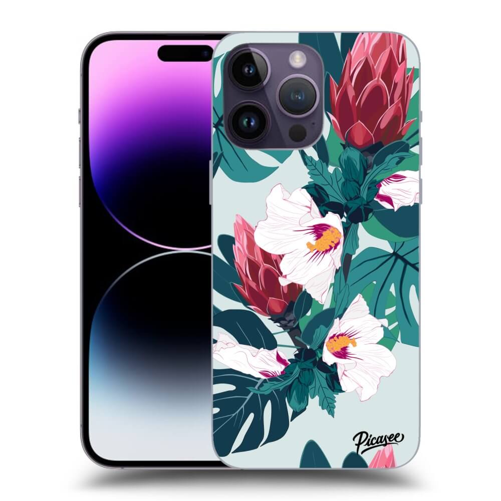 Picasee silikonski črni ovitek za Apple iPhone 14 Pro Max - Rhododendron