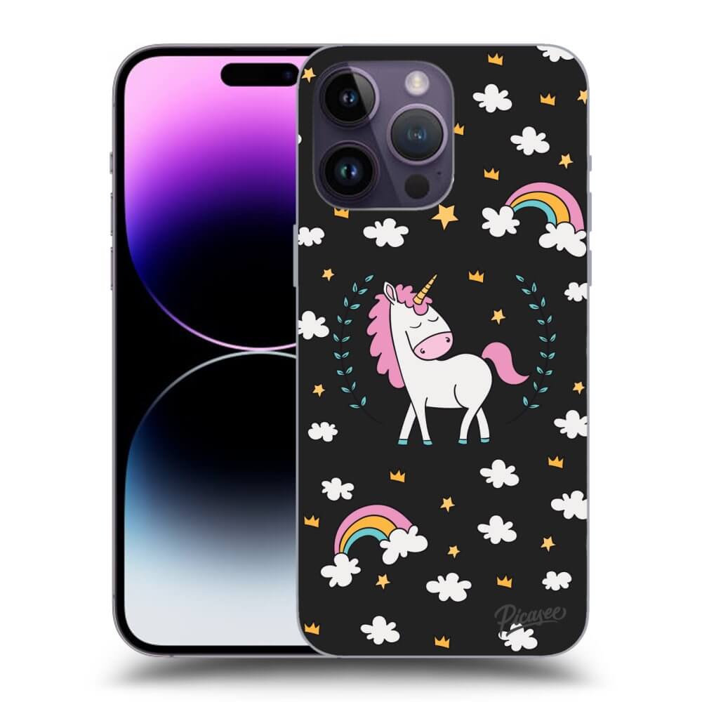 Picasee silikonski črni ovitek za Apple iPhone 14 Pro Max - Unicorn star heaven
