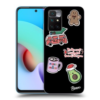 Picasee silikonski črni ovitek za Xiaomi Redmi 10 (2022) - Christmas Stickers