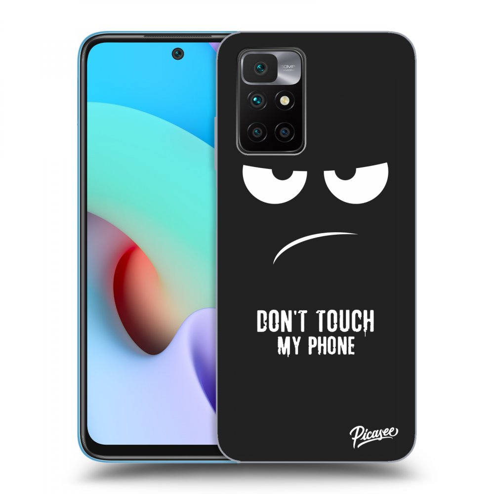 Picasee silikonski črni ovitek za Xiaomi Redmi 10 (2022) - Don't Touch My Phone