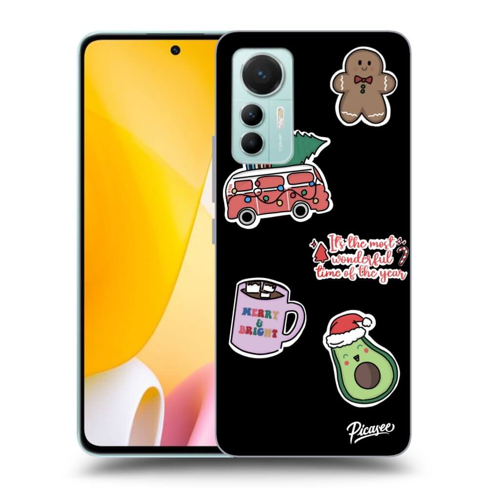 Picasee silikonski črni ovitek za Xiaomi 12 Lite - Christmas Stickers