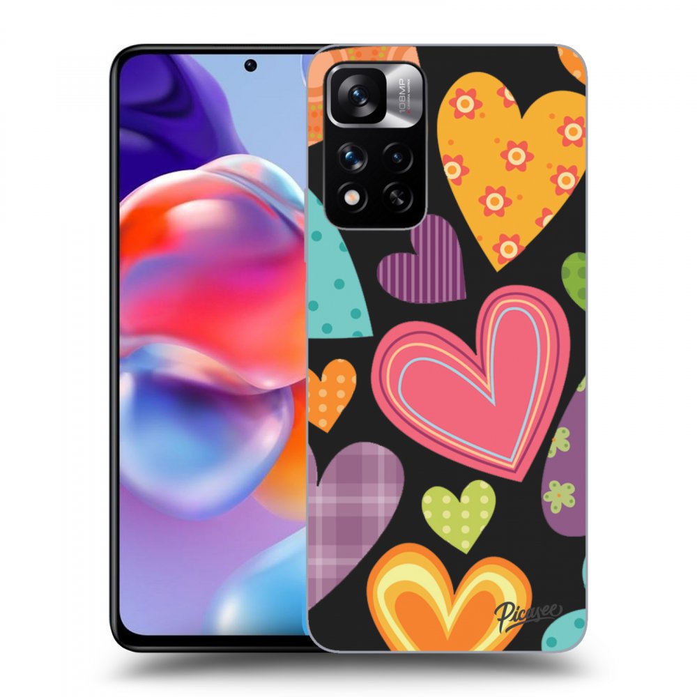 Picasee silikonski črni ovitek za Xiaomi Redmi Note 11 Pro+ 5G - Colored heart