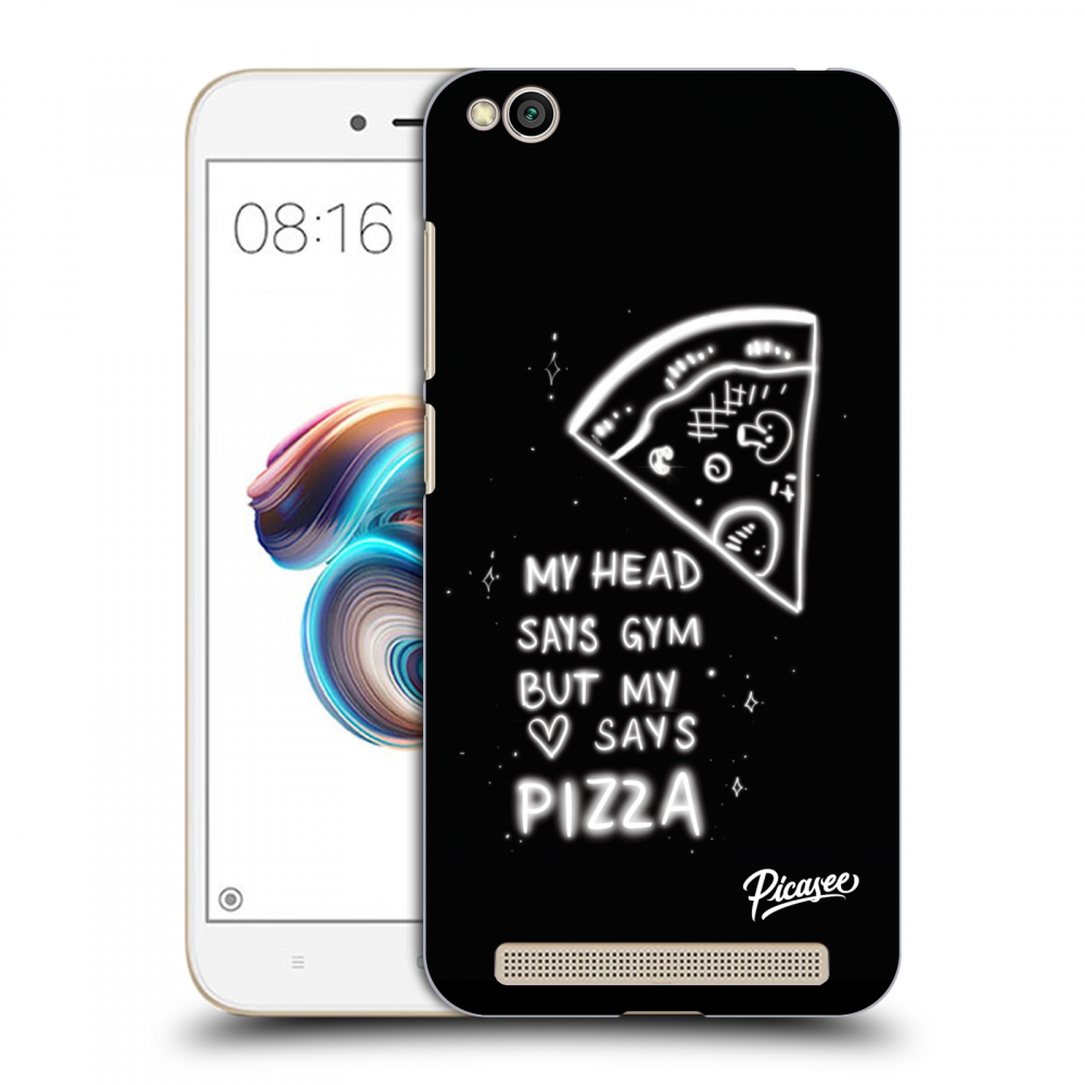 Picasee silikonski črni ovitek za Xiaomi Redmi 5A - Pizza