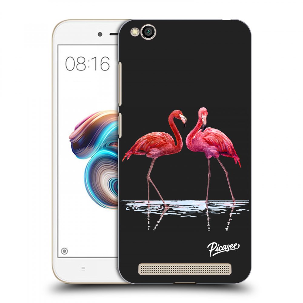 Picasee silikonski črni ovitek za Xiaomi Redmi 5A - Flamingos couple