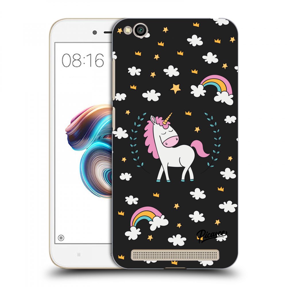 Picasee silikonski črni ovitek za Xiaomi Redmi 5A - Unicorn star heaven