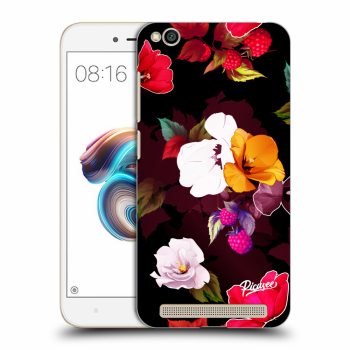 Picasee silikonski črni ovitek za Xiaomi Redmi 5A - Flowers and Berries