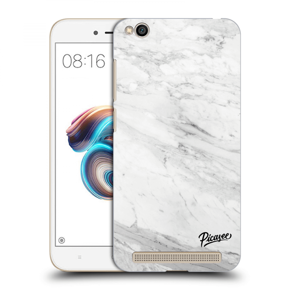 Picasee silikonski črni ovitek za Xiaomi Redmi 5A - White marble