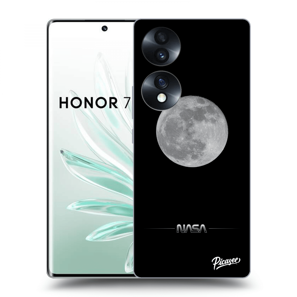 Picasee silikonski črni ovitek za Honor 70 - Moon Minimal