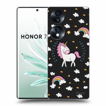 Picasee silikonski črni ovitek za Honor 70 - Unicorn star heaven