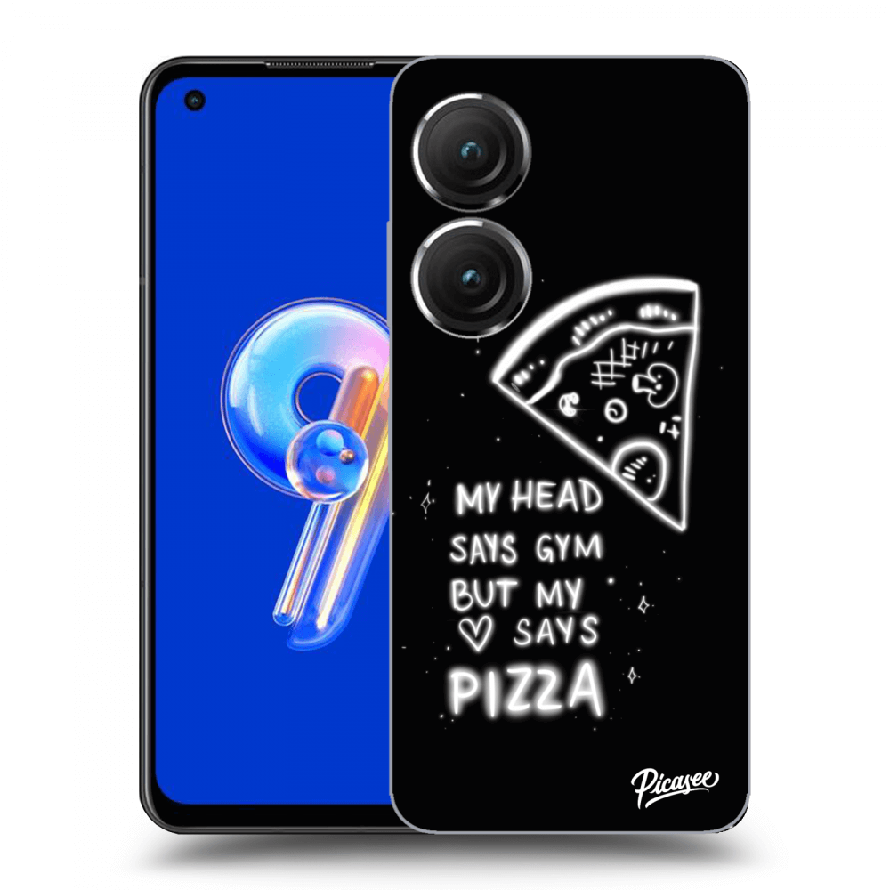 Picasee silikonski črni ovitek za Asus Zenfone 9 - Pizza