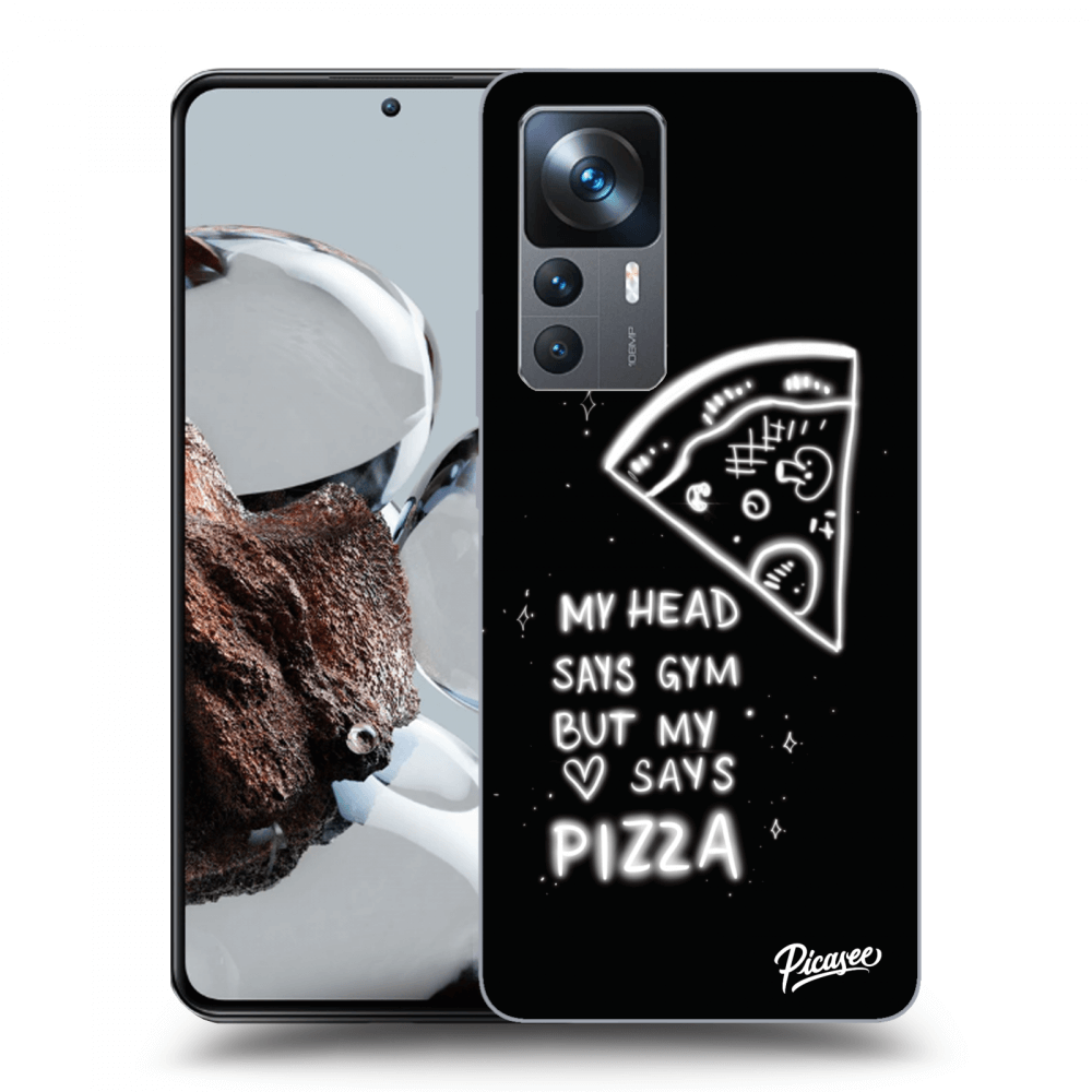 Picasee silikonski črni ovitek za Xiaomi 12T - Pizza