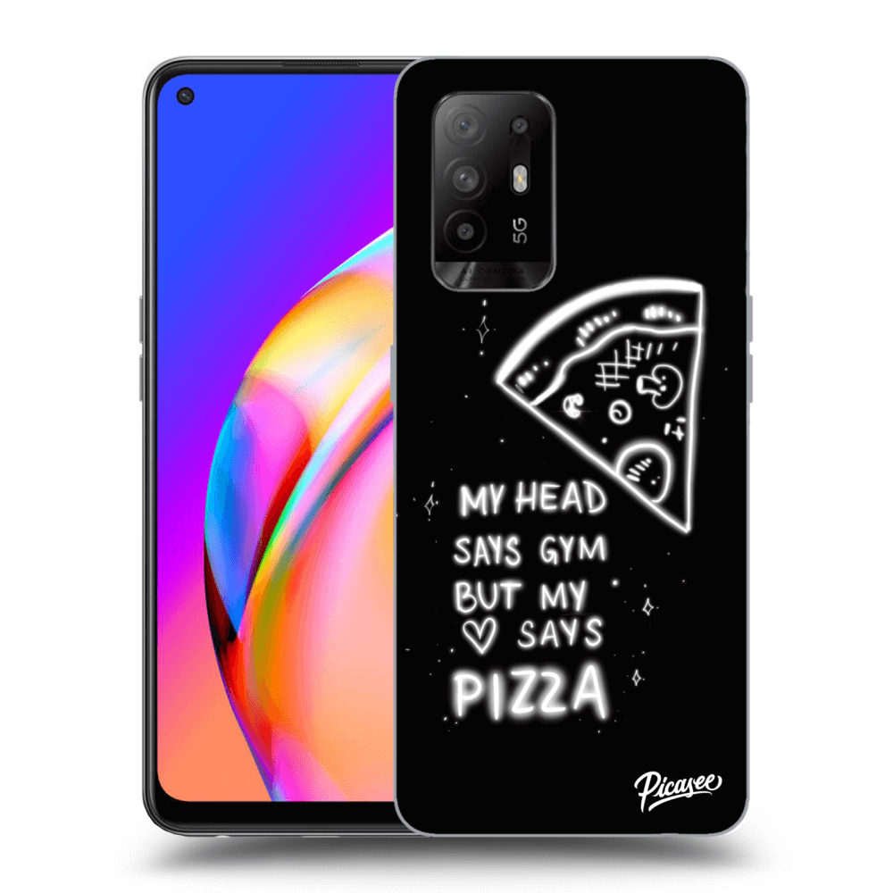 Picasee silikonski črni ovitek za OPPO A94 5G - Pizza