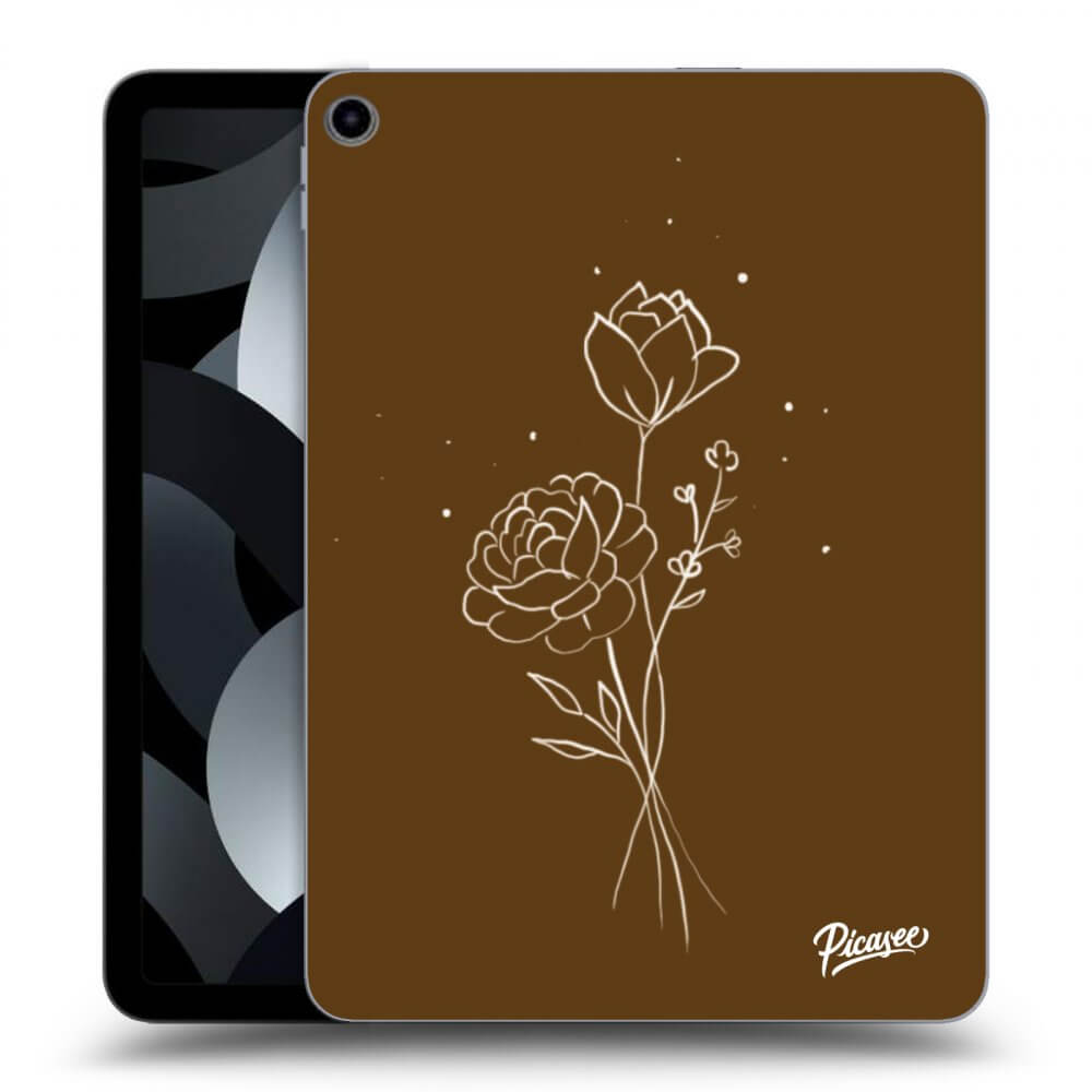 Picasee silikonski črni ovitek za Apple iPad 10,9" 2022 (10.generace) - Brown flowers