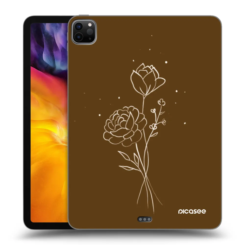 Picasee silikonski črni ovitek za Apple iPad Pro 11" 2022 M2 (4.generace) - Brown flowers