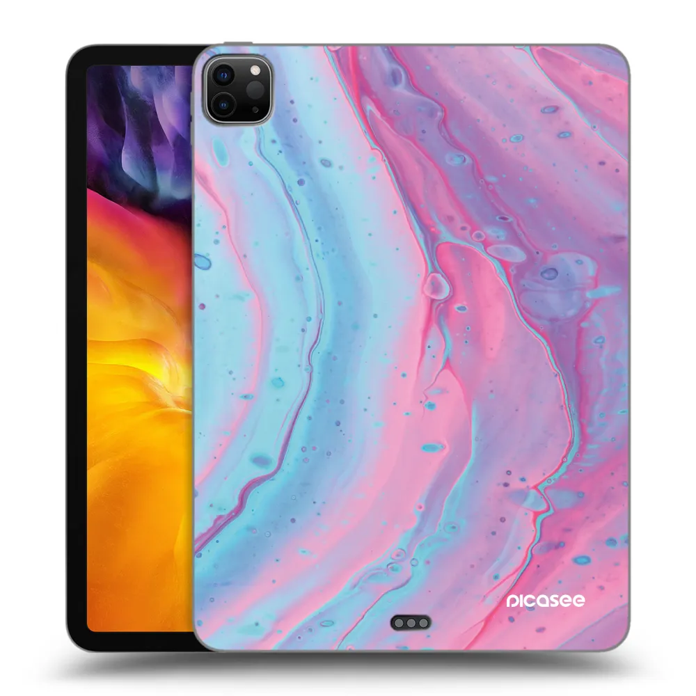 Picasee silikonski črni ovitek za Apple iPad Pro 11" 2022 M2 (4.generace) - Pink liquid