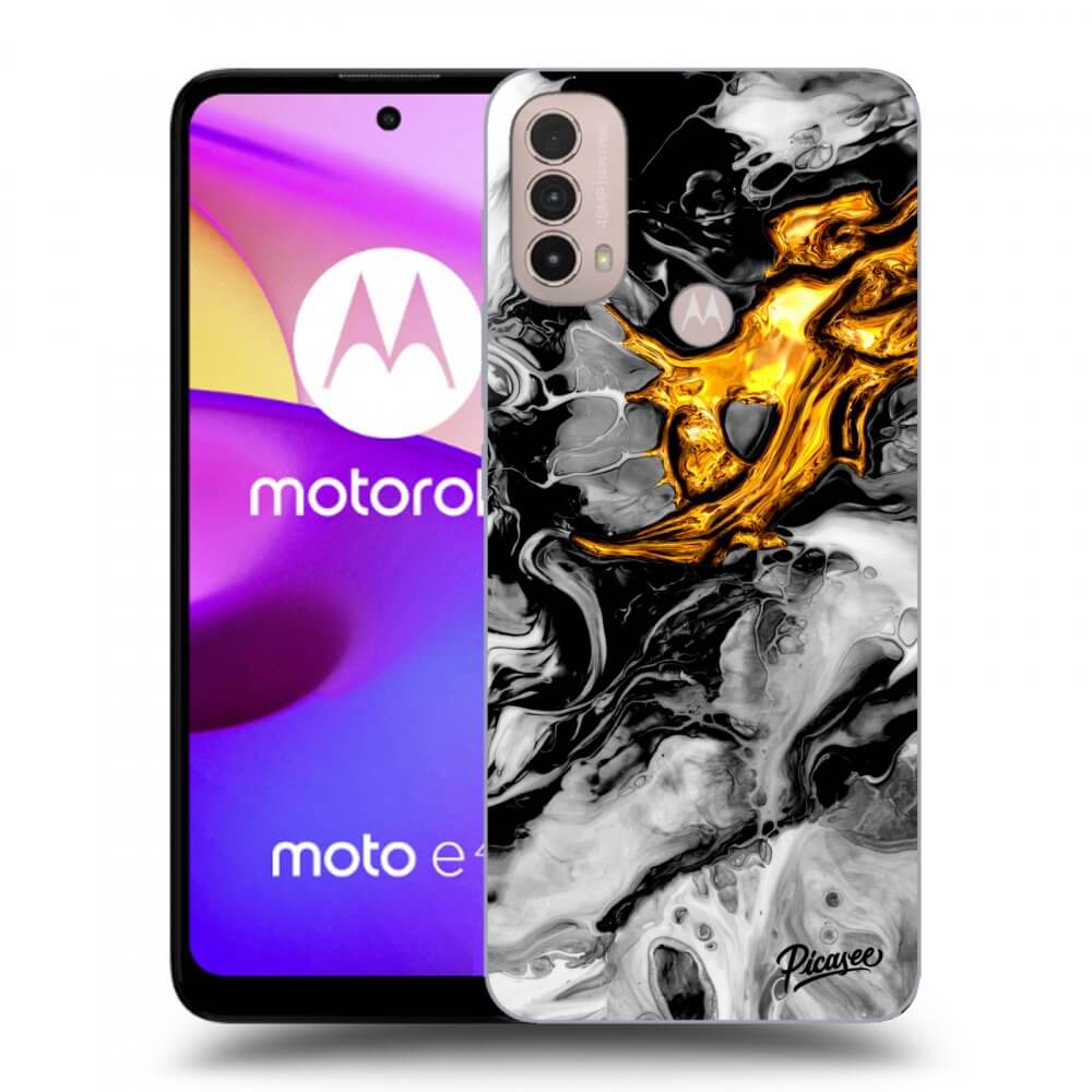 Picasee silikonski črni ovitek za Motorola Moto E40 - Black Gold 2
