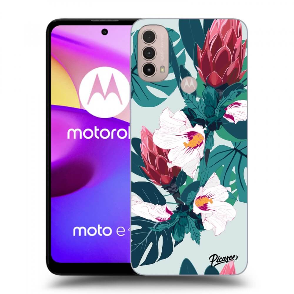 Picasee silikonski črni ovitek za Motorola Moto E40 - Rhododendron