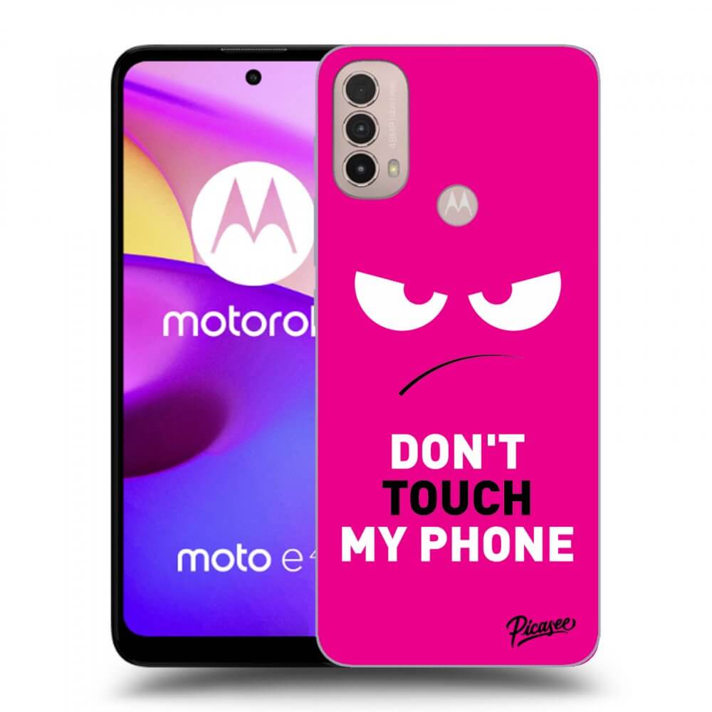 Picasee silikonski črni ovitek za Motorola Moto E40 - Angry Eyes - Pink