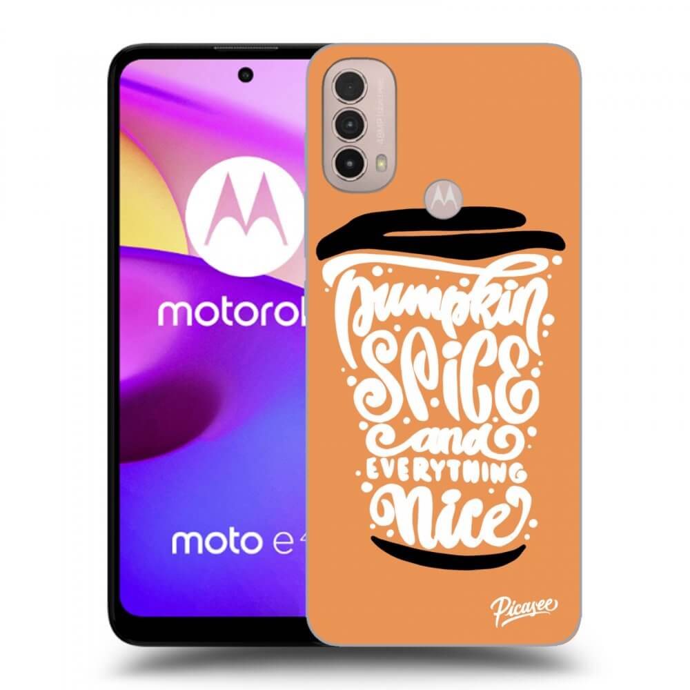 Picasee silikonski črni ovitek za Motorola Moto E40 - Pumpkin coffee