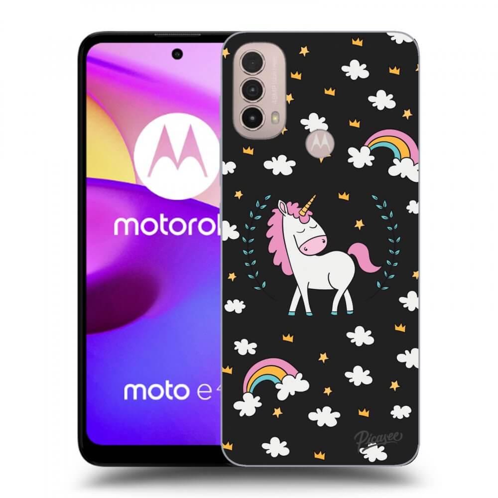 Picasee silikonski črni ovitek za Motorola Moto E40 - Unicorn star heaven