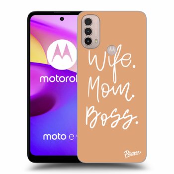 Picasee silikonski črni ovitek za Motorola Moto E40 - Boss Mama
