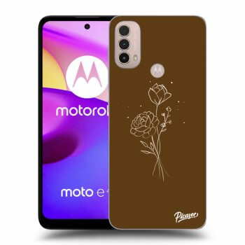 Picasee silikonski črni ovitek za Motorola Moto E40 - Brown flowers