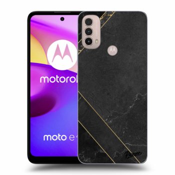 Picasee silikonski črni ovitek za Motorola Moto E40 - Black tile