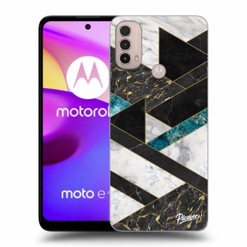 Picasee silikonski črni ovitek za Motorola Moto E40 - Dark geometry