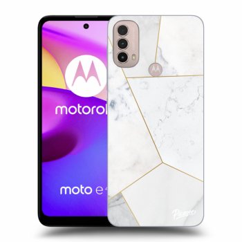 Ovitek za Motorola Moto E40 - White tile