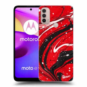 Picasee silikonski črni ovitek za Motorola Moto E40 - Red black