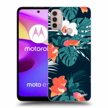 Picasee silikonski črni ovitek za Motorola Moto E40 - Monstera Color
