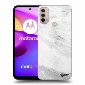 Ovitek za Motorola Moto E40 - White marble