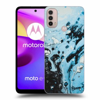 Picasee silikonski črni ovitek za Motorola Moto E40 - Organic blue