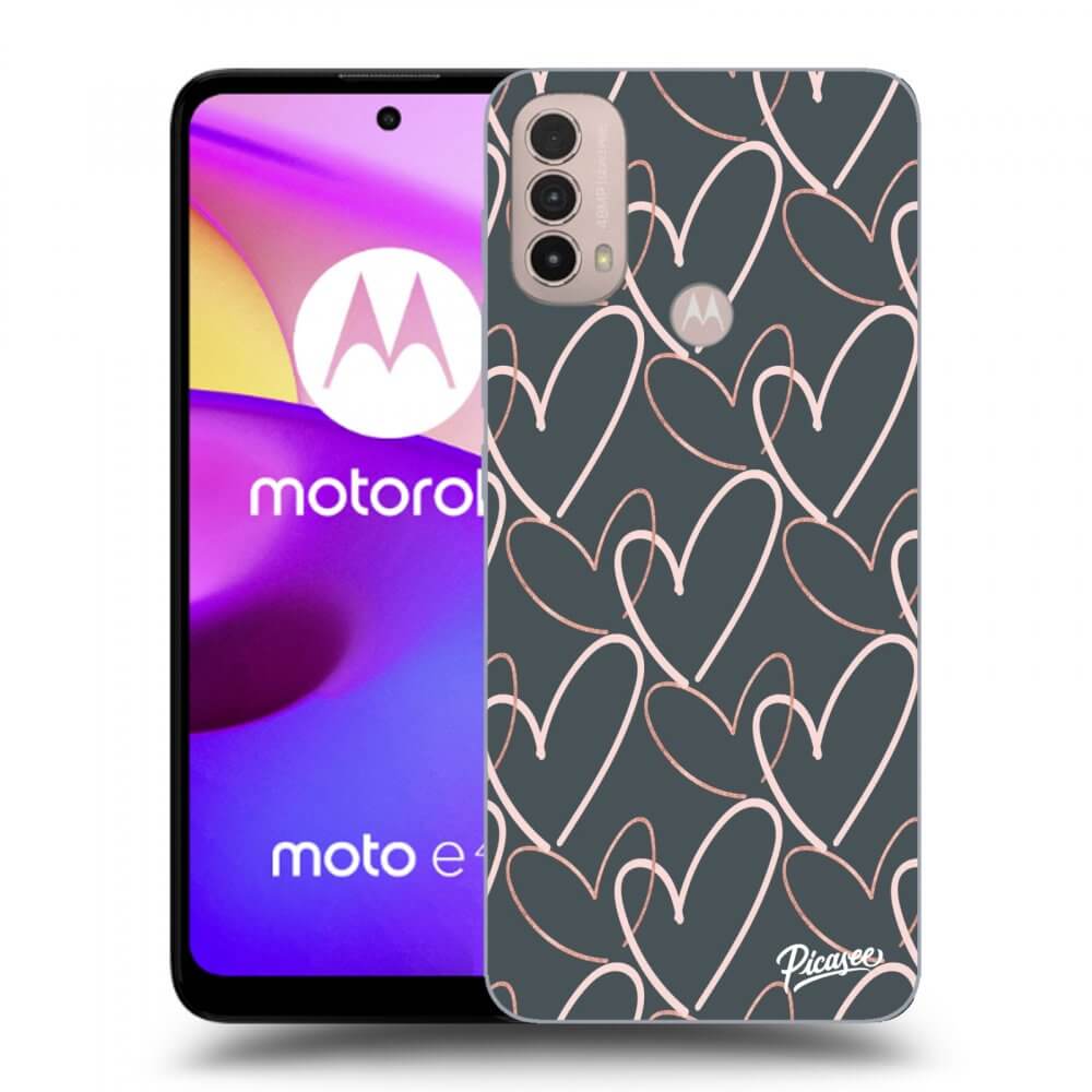 Picasee silikonski črni ovitek za Motorola Moto E40 - Lots of love