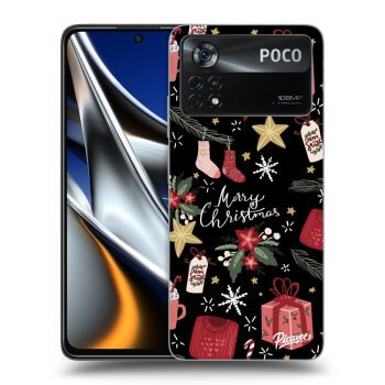Picasee silikonski črni ovitek za Xiaomi Poco M4 Pro - Christmas