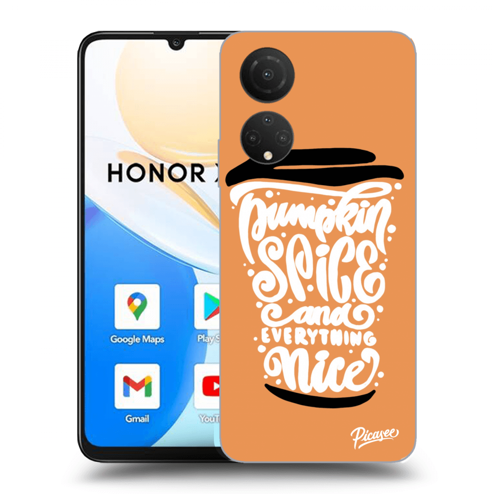 Picasee silikonski črni ovitek za Honor X7 - Pumpkin coffee