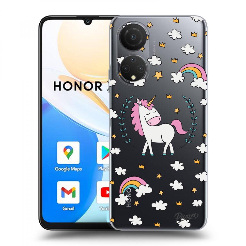 Picasee silikonski prozorni ovitek za Honor X7 - Unicorn star heaven