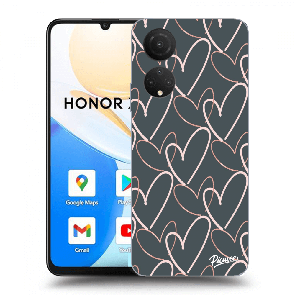 Picasee silikonski črni ovitek za Honor X7 - Lots of love