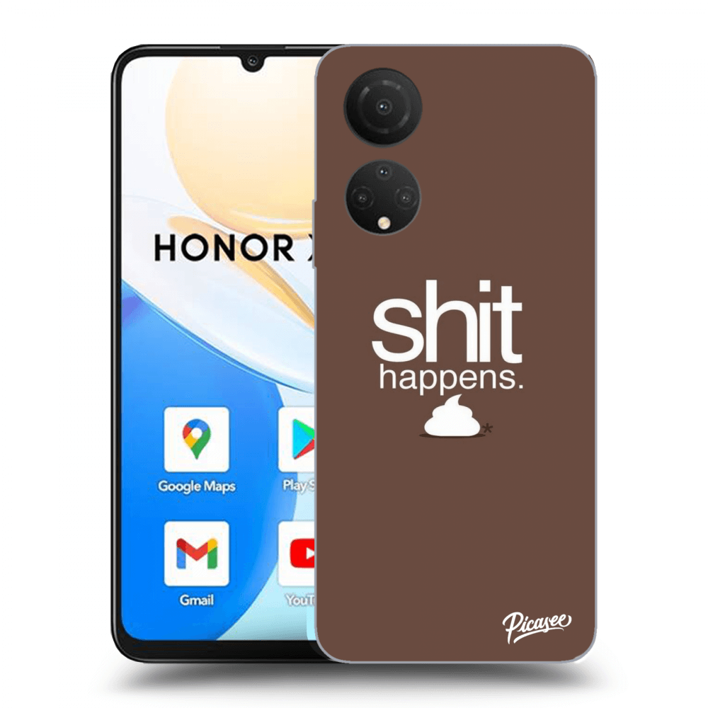 Picasee silikonski črni ovitek za Honor X7 - Shit happens