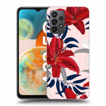 Picasee silikonski črni ovitek za Samsung Galaxy A23 A236B 5G - Red Lily